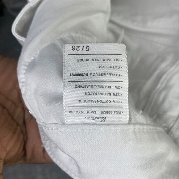 Kancan Womens 5/26 White Distressed Twisted Ankle Skinny Denim Jeans KC8086WT - Picture 8 of 10